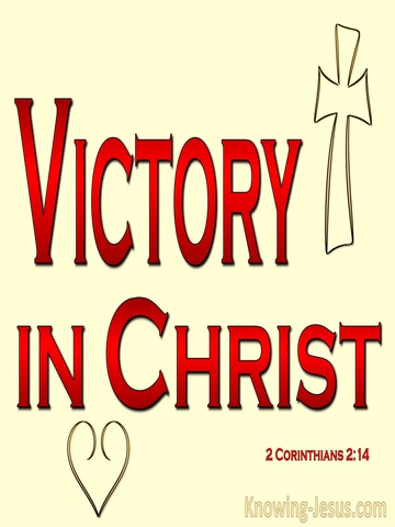 2 Corinthians 2:14 Thanks To God Victory In Christ (red)